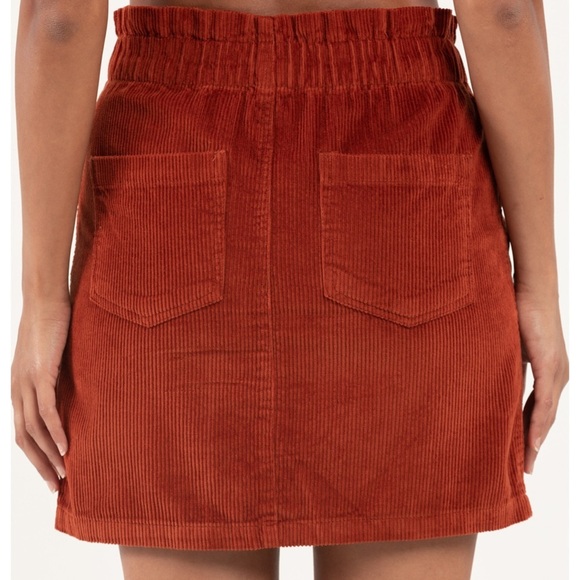 ROXY Burnt Orange Silent Days Corduroy Skirt Juniors Size Small NWT - Picture 6 of 6